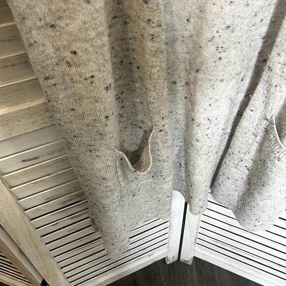 Madewell Women's Donegal Kent Open Cardigan Sweater Flecked Knit Gray Cream S - Picture 10 of 13